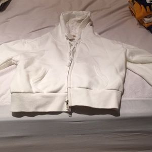 white cropped brandy melville hoody